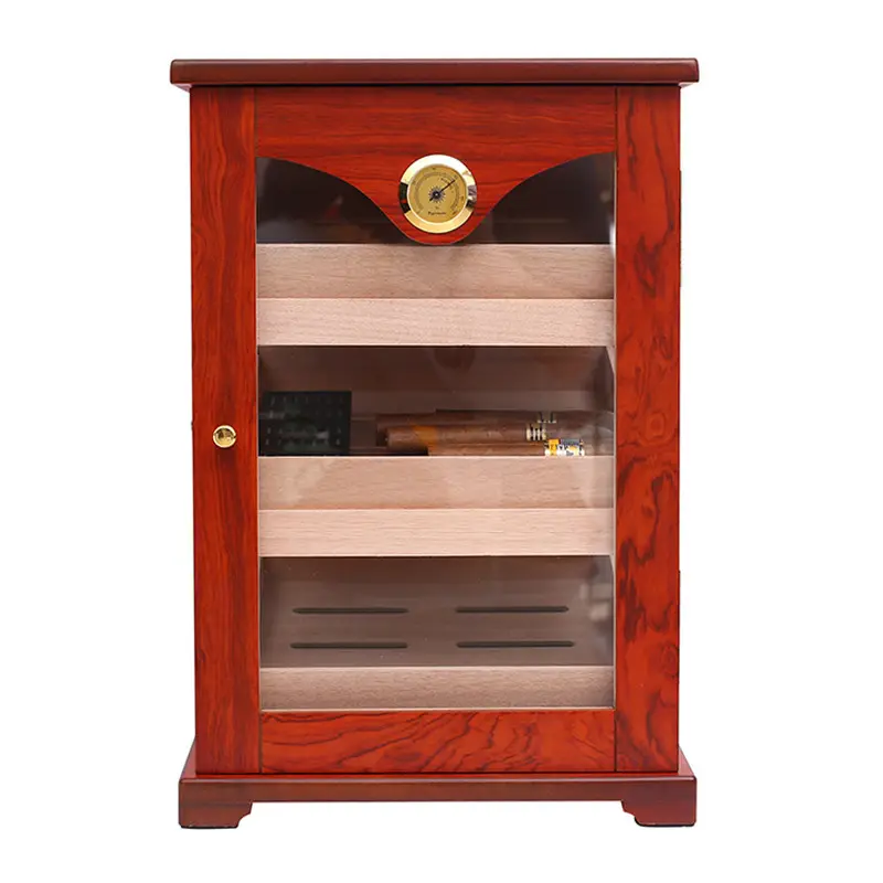 Cigar room furniture lacquered wood grain cedar wood cigar humidor cabinet moisturizing three-layer large capacity cigar box