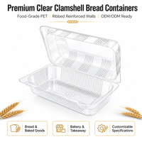 Boîtes en plastique PET transparentes de qualité alimentaire, écologiques, jetables, pour l'emballage de pain et de sandwichs de boulangerie, procédé blister, vente en gros usine