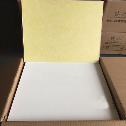 60*60CM Light Weight Suspended Soundproof Fiberglass Acoustic Insulation Ceiling Tiles