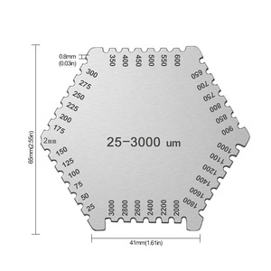 Jauge d'épaisseur de film humide hexagonale de haute précision en acier inoxydable avec logo personnalisé et carte de mesure pour applications de peinture - Product Image 5