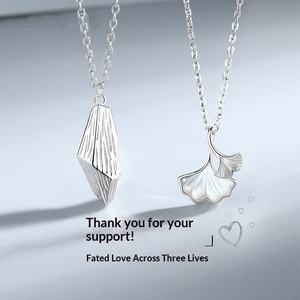 Collar Sansheng Youxing de Cobre S999 con Diamantes, Estilo Pareja, Verano 2024, Nuevo, Ligero y Lujoso, Cadena de Bambú, Regalo de Cumpleaños - Product Image 2