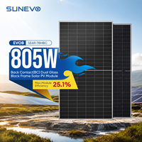 Sunevo Full Black 770W 800W 805W BC Solarmodul mit 0-Busbar-Design für Ästhetische BIPV- und Wohnhaus-Dachinstallationen