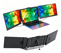 Nouvelle sortie : Moniteur portable double 14 pouces IPS 1080P FHD LCD, extension d'écran triple pour ordinateur portable, système multi-opérations, faible lumière bleue