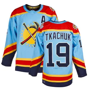 Sẵn Sàng Để Tàu Florida Matthew Tkachuk Bột Màu Xanh Xếp Retro 2.0 Chất Lượng Tốt Nhất Khâu Hockey Jersey