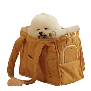 Bolsa de Transporte Ecológica para Mascotas, Color Beige, Moderna, de Tela, para Perros y Gatos, con Cierre de Cremallera, Diseño Informal y Resistente - Product Image 4
