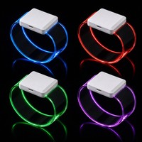 Gelang LED RGB Magnetik Isi Ulang, Dapat Diprogram, Kontrol DMX, Pengisian Daya USB untuk Gelang Festival, Logo Kustom, NFC