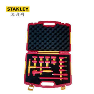 Kit d'outils isolés Stanley 16 pièces, série 10 mm, jeu de clés à cliquet pour réparation automobile et télécommunications - Product Image 1