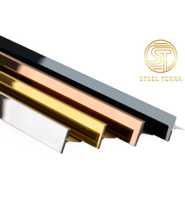 Hot Bán thiế<span class=keywords><strong>t</strong></span> kế hiện đại thép không gỉ <span class=keywords><strong>t</strong></span>ường trang trí nội thấ<span class=keywords><strong>t</strong></span> gạch TRIM <span class=keywords><strong>t</strong></span> hồ sơ Rose Gold kim loại mouldings - Product Image 1