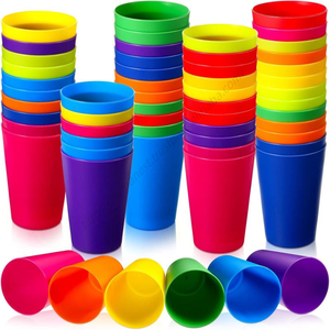 Lot de 60 gobelets en plastique réutilisables de 250 ml pour enfants, adultes, fêtes et écoles - Product Image 1