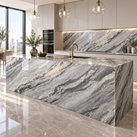 Dalles de pierre frittée de qualité supérieure à texture marbre 800*2600mm pour murs, escaliers, sols, comptoirs, salles à manger, salons et halls
