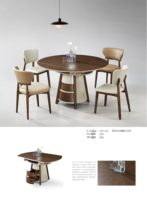 Ensemble de table à manger ronde extensible moderne en marbre de style nordique avec rangement à tiroirs pour appartement et hôtel