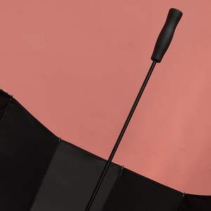 Paraguas de palo semiautomático 30 tela pongee impermeable Impresión digital completa casco protector UV paraguas recto para lluvia - Product Image 5