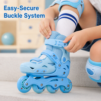Patins à roulettes ajustables pour enfants OEM, débutants, garçons, filles, roues en EVA et PU, légers, durables, coque en PP, cadre renforcé en acier