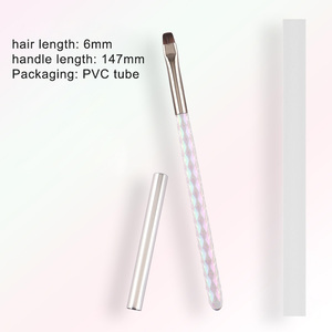 Sparkle Clear Hexagon Handle 6mm 9mm 12mm Nail Art Brush for Nails Liner 3D Gel <b>Builder</b> Flower Design Manicure Salon Brushes - Product Image 6