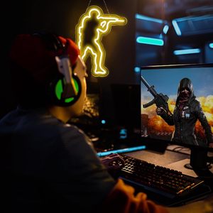 Counter Strike CS Letreros Neon LED indoor hanging ambient light shop <b>sign</b> wall decoration light entrance indicator light 5V 12V - Product Image 4