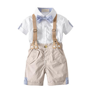 Ensembles de vêtements élégants pour enfants : Costumes de cérémonie pour bébés garçons avec bretelles et nœud papillon - Product Image 1