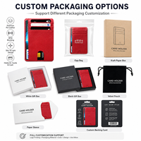 Tarjetero de Cuero PU con Logotipo Personalizado al por Mayor, Bloqueo RFID, Delgado, Minimalista, Cartera Personalizada con Logotipo de Marca