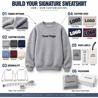 Sweat-shirt à col rond pour enfants avec logo personnalisé, en molleton de coton épais 320 GSM, épaules tombantes, pull oversize pour garçons et filles, impression en relief
