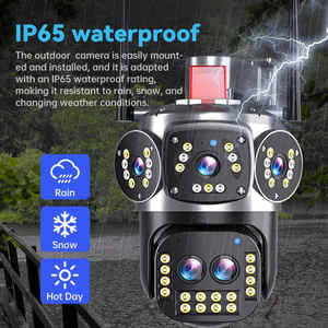 كاميرا مراقبة لاسلكية مقاومة للماء مع خاصية الرؤية الليلية وتسجيل الصوت، كاميرا أمان شبكية بثلاث شاشات - Product Image 6