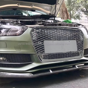High Quality PNB New ABS Chrome Frame Black <b>Mesh</b> Honeycomb <b>Grill</b> <b>for</b> Audi A4/S4 B8.5 RS4 Refit 2013-2016 3-Month Warranty - Product Image 4