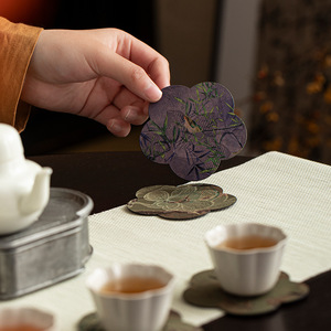 Nuovo Vassoio da Tè in Stile Cinese, Sottobicchiere per Bubble Tea, Elegante Sottobicchiere a Forma di Begonia per Tazze da Tè - Product Image 4