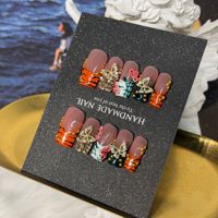 Uñas Postizas de Alta Calidad Hechas a Mano con Diseño de Flores 3D, Uñas Acrílicas Removibles, Uñas Cuadradas a Presión, Venta al Por Mayor