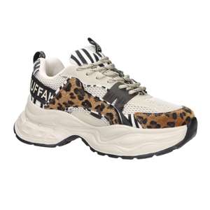 Baskets pour femmes Buffalo, chaussures de sport en maille à imprimé léopard, taille 40 - Product Image 1