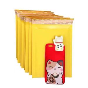 Sac d'emballage en papier kraft jaune épaissi, antichoc, imperméable, pour colis express, sac en mousse, emballage de vêtements, enveloppe à bulles - Product Image 1
