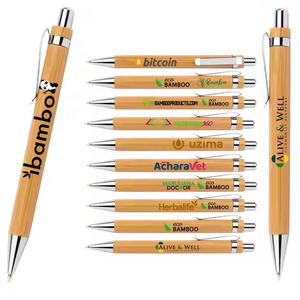 Ensemble <span class=keywords><strong>de</strong></span> stylos à roulettes en <span class=keywords><strong>bambou</strong></span>, stylo rechargeable, étui cadeau, journal, calligraphie, <span class=keywords><strong>dessin</strong></span>, écriture lisse - Product Image 5