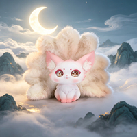 Grande figurine en vinyle de renard à neuf queues, statue de renard mythique chinois avec queues en peluche moelleuses, jouet de collection pour filles
