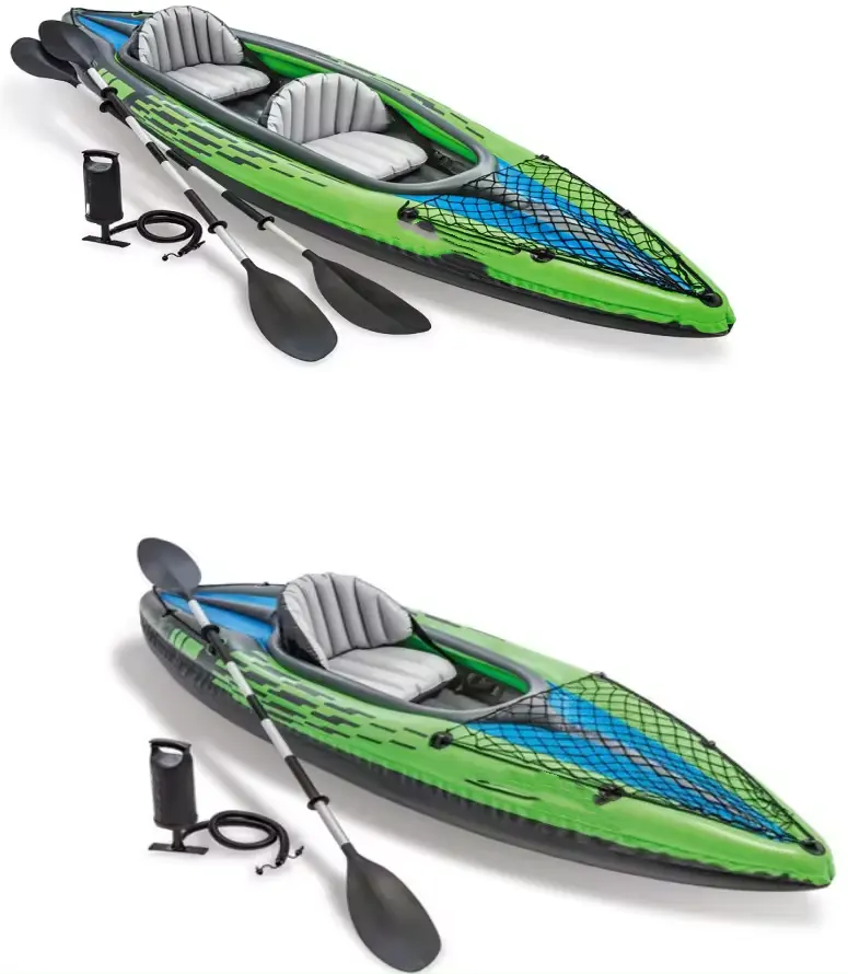 Venta caliente deportes al aire libre plegable bote inflable goma inflable dos personas Kayak pesca deriva asalto canoa y kayak