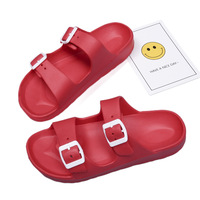 Sandales de sport unisexes à deux sangles en EVA pour hommes et femmes, avec boucle réglable, tongs d'été, logo personnalisé