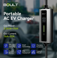 Chargeur EV portable IP54 32A 7KW avec interface Type1/Type2/GBT, câble de 5 m pour la recharge des véhicules électriques en intérieur/extérieur