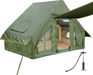 Tente en tissu de coton gris de haute qualité Tente d'air en PVC avec poteau en aluminium pour la protection solaire Respirant et imperméable pour le camping - Product Image 1