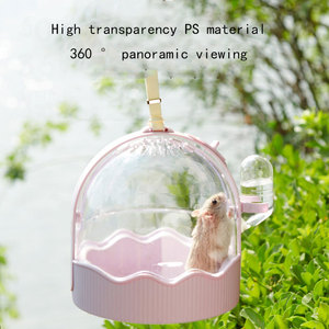 MOFESIPI Fournitures pour hamster Cage de voyage pour hamster avec bouteille d'eau Cage de sortie pour petits animaux de compagnie à sangle réglable - Product Image 2