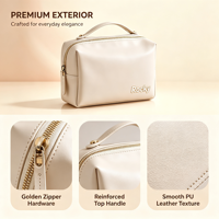 Sac de voyage cosmétique en cuir PU avec logo personnalisé, imperméable, grande capacité, pour femmes, vente en gros, OEM, usine