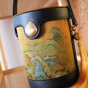 Sac seau rigide en fil de soie Xiangyun avec petite pampille, style chinois, collection Printemps <span class=keywords><strong>2022</strong></span>, sac à main, bandoulière, sac à l'épaule pour femme - Product Image 3