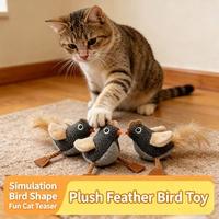 Jouet interactif pour chat, en peluche, oiseau, hérisson, capybara, avec son, capteur tactile, pour jeu autonome en intérieur