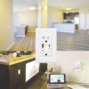 5V 4.2A USB Loại A & C 15A 125V tường ổ cắm 2 AC cửa hàng với ánh sáng ban đêm USB cắm & ổ cắm - Product Image 5