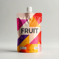 Pochettes souples personnalisées en plastique imprimé avec bec verseur pour liquides, emballage alimentaire en aluminium, sachets refermables pour jus et boissons