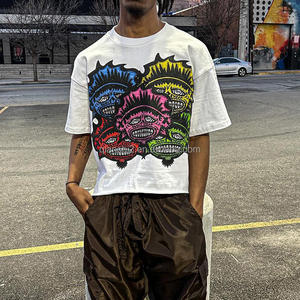 T-shirts surdimensionnés de style streetwear personnalisés de haute qualité, 100% coton, t-shirt graphique court pour hommes - Product Image 4
