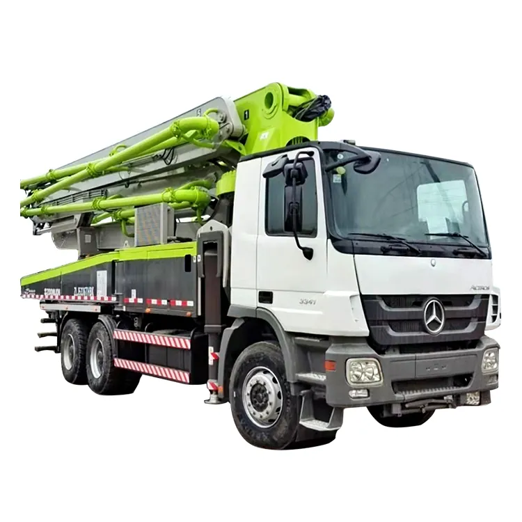 Zoomlion-equipo de transporte de cemento para vehículos diésel, bomba de brazo de hormigón usada para camión Mercedes Actros de 47m
