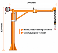 Grue à flèche combinée 3 tonnes 5m, grue portique à bras pliant intelligent avec flèche rotative pour système d'atelier