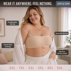 <span class=keywords><strong>Reggiseno</strong></span> push-up <span class=keywords><strong>senza</strong></span> cuciture e <span class=keywords><strong>senza</strong></span> <span class=keywords><strong>spalline</strong></span> per donna, set di biancheria intima <span class=keywords><strong>senza</strong></span> ferretto taglie forti L-5XL, <span class=keywords><strong>bianco</strong></span>, comodo per tutti i giorni. - Product Image 5