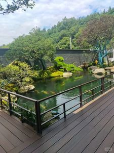 Co-Extrusion v Board Garden Landscaping Decking Featuring Teak WPC Materials <b>Brushed</b> Composite Flooring - Product Image 4