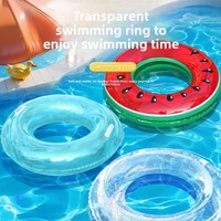 Bouée de natation gonflable unisexe pour adulte en PVC épaissi, transparente et colorée, style célébrité internet, avec support sous les aisselles