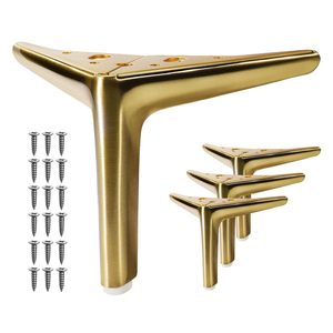 Pieds <span class=keywords><strong>de</strong></span> table élégants en métal doré brossé sans soudure, modernes, coniques <span class=keywords><strong>de</strong></span> 6 pouces, robustes, pour canapé et armoire - Product Image 1