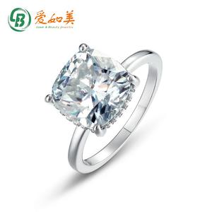 Anillo de plata moissanita al por mayor 1ct 2ct 3ct 4ct 10mm diamante 925 anillo de plata esterlina precio de fábrica anillo de bodas joyería - Product Image 5