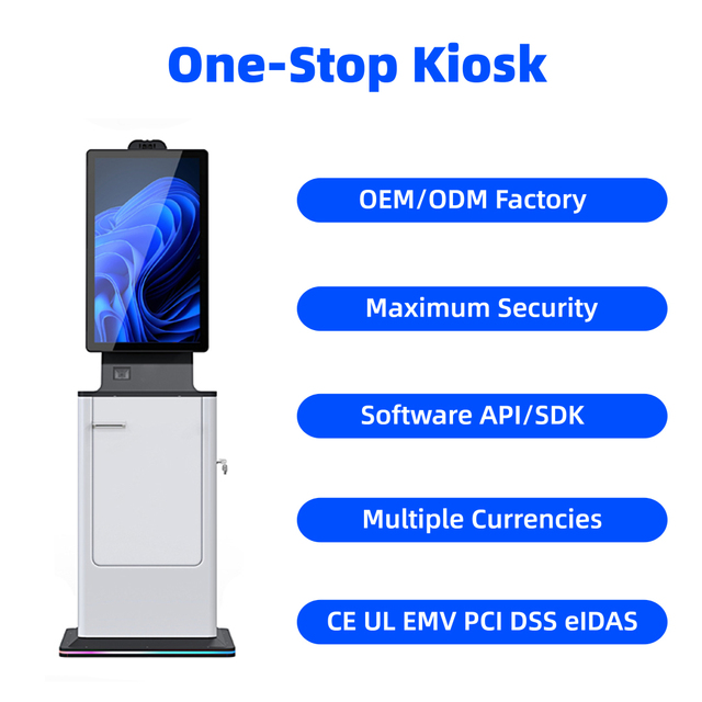 Hotel Check in Kiosk with Touch Screen Passport Scanner Card Reader Casino Gaming Parking Ticket Payment Kiosk Payment Machine