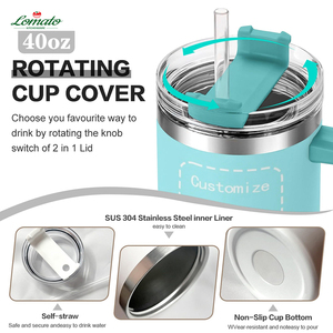 40 oz Travel <b>Tumbler</b> Black Ceramic <b>Tumbler</b> <b>40oz</b> Bulk New <b>Tumbler</b> Wholesale <b>with</b> Straw and <b>Handle</b> - Product Image 4